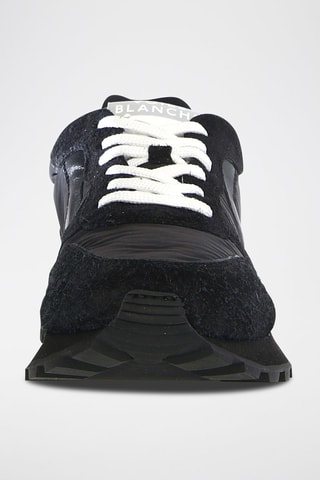 Baskets en cuir Paris Race - Blanc et noir