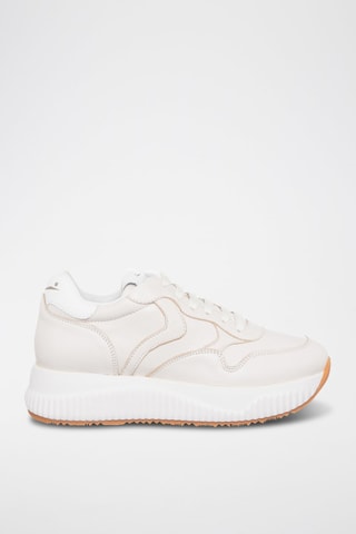 Baskets plateformes en cuir nappa Lana - Blanc et beige