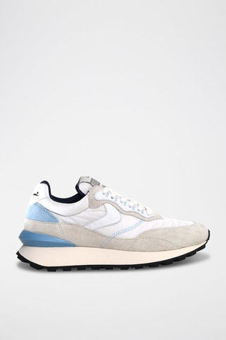 Baskets en cuir - Blanc et bleu