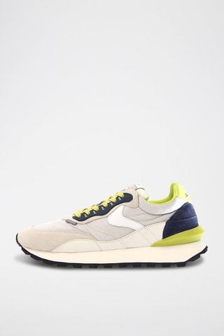 Baskets en nubuck - Blanc, vert et gris