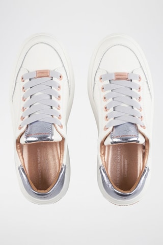 Baskets plateformes en cuir - Blanc et gris