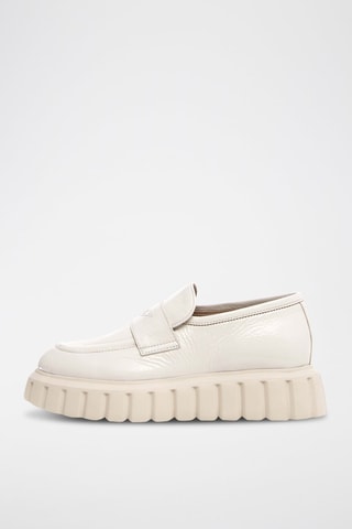 Mocassins plateformes en cuir de veau verni Grenelle - Gris