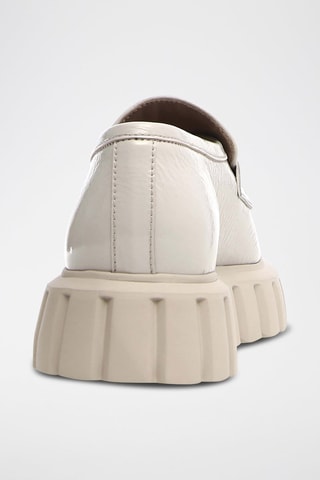 Mocassins plateformes en cuir de veau verni Grenelle - Gris