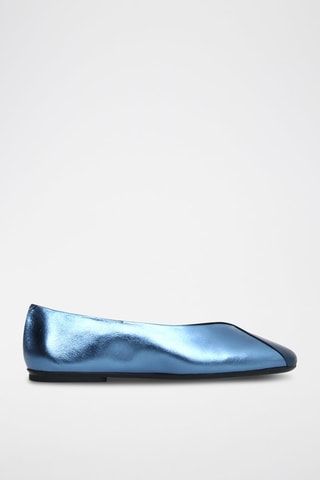 Ballerines en cuir - Bleu