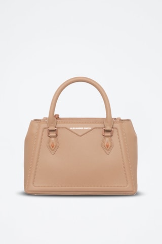 Sac à main en cuir - Beige et doré