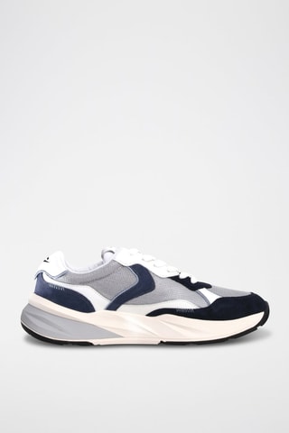 Baskets en cuir - Noir, bleu et gris