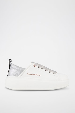 Baskets plateformes Eco Wembley - Blanc et argenté