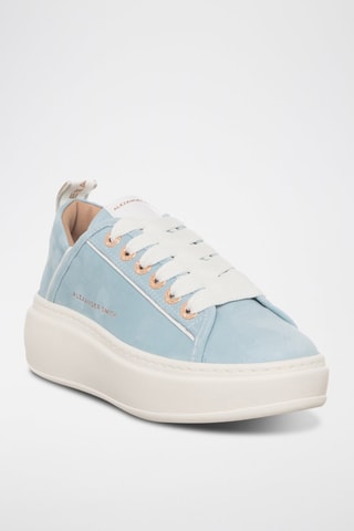 Baskets plateformes en cuir Wembley - Bleu