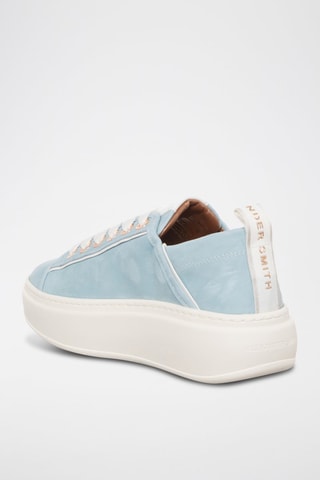 Baskets plateformes en cuir Wembley - Bleu