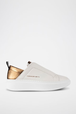 Slip-on en cuir Wembley - Blanc et doré