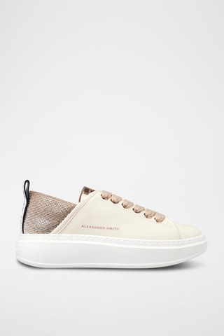 Baskets plateformes en cuir Wembley - Blanc