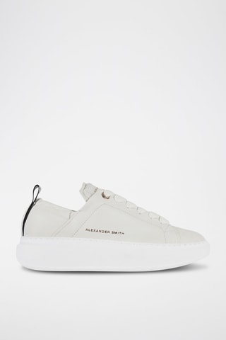 Baskets plateformes en cuir Wembley - Blanc