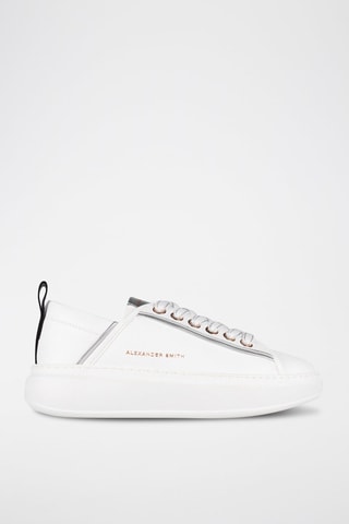 Baskets en cuir Wembley - Blanc et argenté