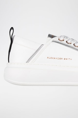 Baskets en cuir Wembley - Blanc et argenté