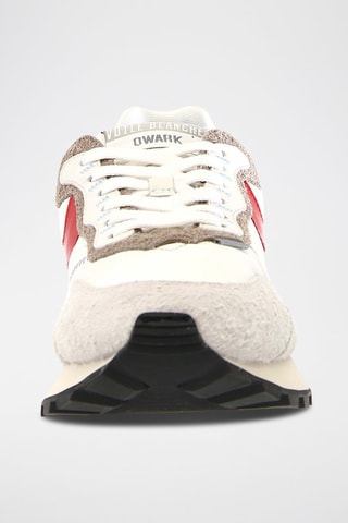 Baskets en nubuck - Blanc, rouge et bleu