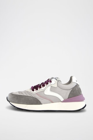 Baskets en cuir Qwark - Blanc, violet et gris