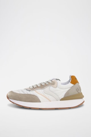 Baskets en cuir - Blanc, beige et marron