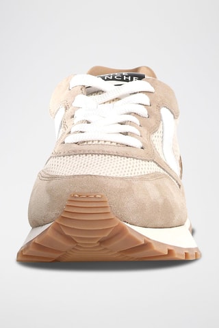 Baskets en cuir - Blanc, beige et marron