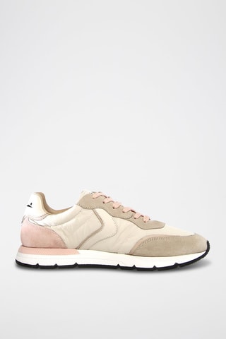 Baskets en cuir Storm - Noir, beige et rose