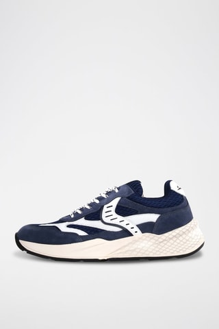 Baskets en nubuck - Blanc et bleu