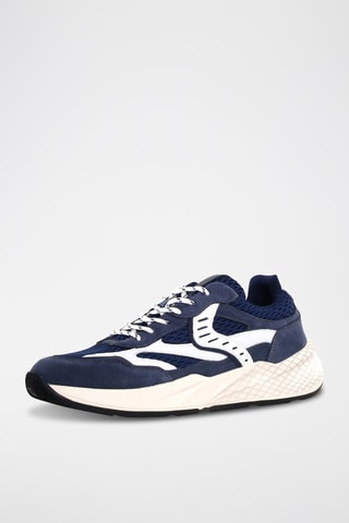 Baskets en nubuck - Blanc et bleu