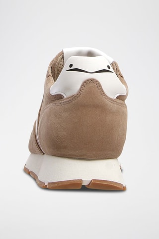 Baskets en cuir - Blanc, noir et beige