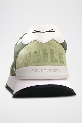 Baskets en cuir - Blanc, noir et vert