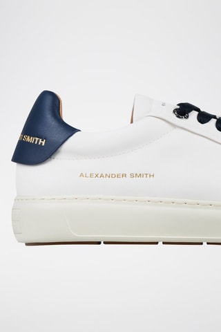 Baskets en cuir - Blanc et bleu