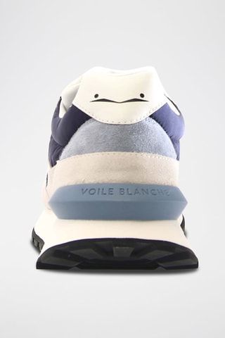 Baskets en nubuck - Blanc, noir et bleu