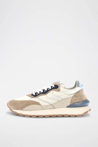 Baskets en nubuck - Blanc, beige et gris