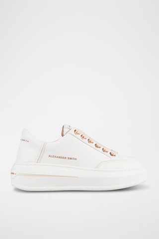 Baskets plateformes en cuir Lancaster - Blanc