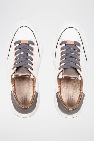 Baskets en cuir - Blanc, rose et doré