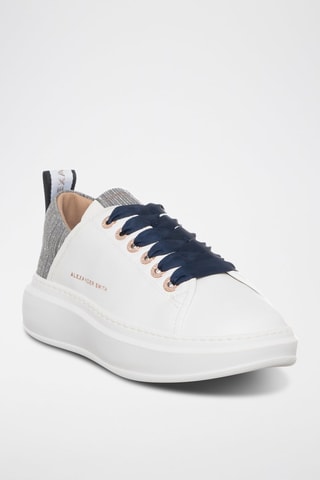 Baskets en cuir Wembley - Blanc et bleu