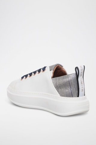 Baskets en cuir Wembley - Blanc et bleu