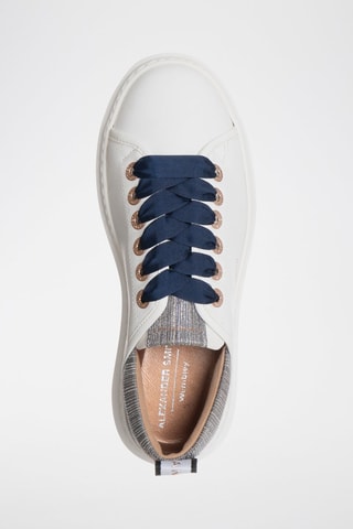 Baskets en cuir Wembley - Blanc et bleu