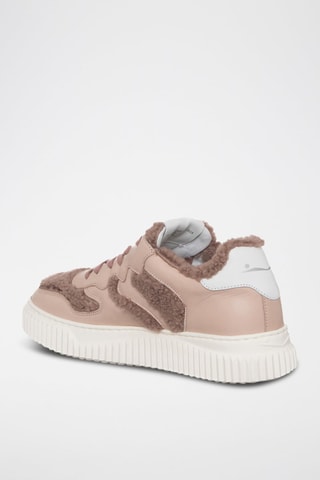 Baskets fourrées en cuir - Rose