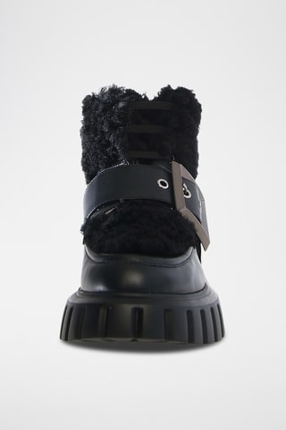 Bottines fourrées en cuir Grenelle - Noir