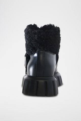 Bottines fourrées en cuir Grenelle - Noir