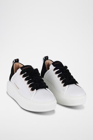 Baskets plateformes en cuir Wembley - Blanc