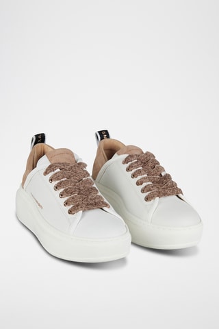 Baskets plateformes en cuir Wembley - Blanc