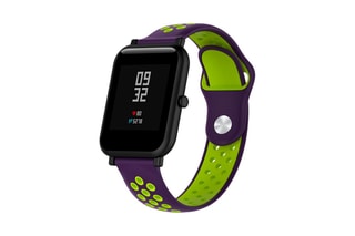 Bracciale sport universale 22 mm in silicone - Viola e verde
