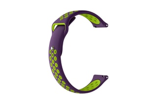 Bracciale sport universale 22 mm in silicone - Viola e verde