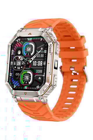 Montre connectée KR92 - Orange et argenté