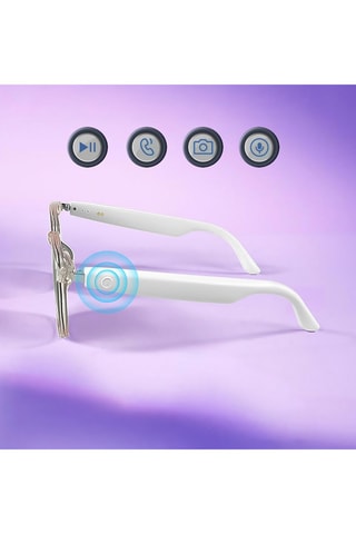 Lunettes de vue polarisées connectées homme - Blanc