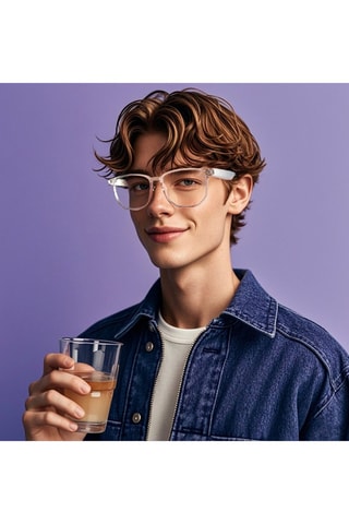 Lunettes de vue polarisées connectées homme - Blanc