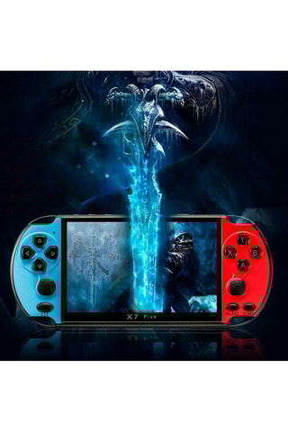 Console de jeux vidéo X7 écran 5,1 pouces - Bleu et rouge