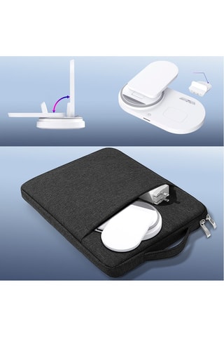 Station de charge sans fil pliable 3-en-1 - Blanc