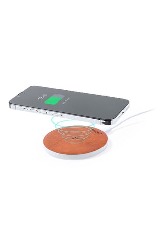 Chargeur sans fil en cuir - Marron