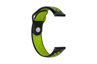 Bracciale sport universale 18 mm in silicone - Nero e verde