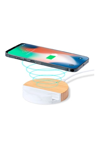 Chargeur sans fil en bambou - Naturel